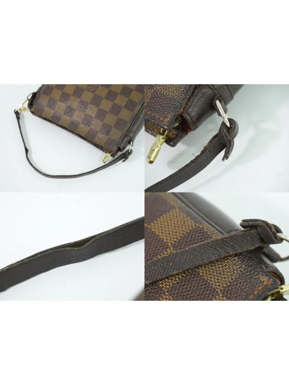 Louis Vuitton LV Trousse Makeup Damier Ebene Pouch Handbag Brown